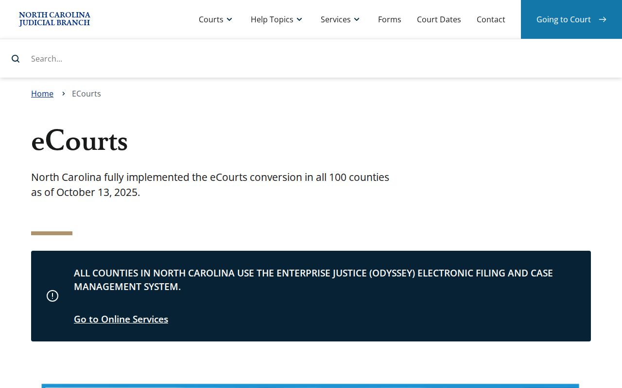 Wake County residents directory North Carolina eCourts information screen