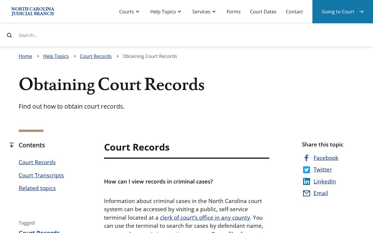 Wake County resident lookup court-record access guidance