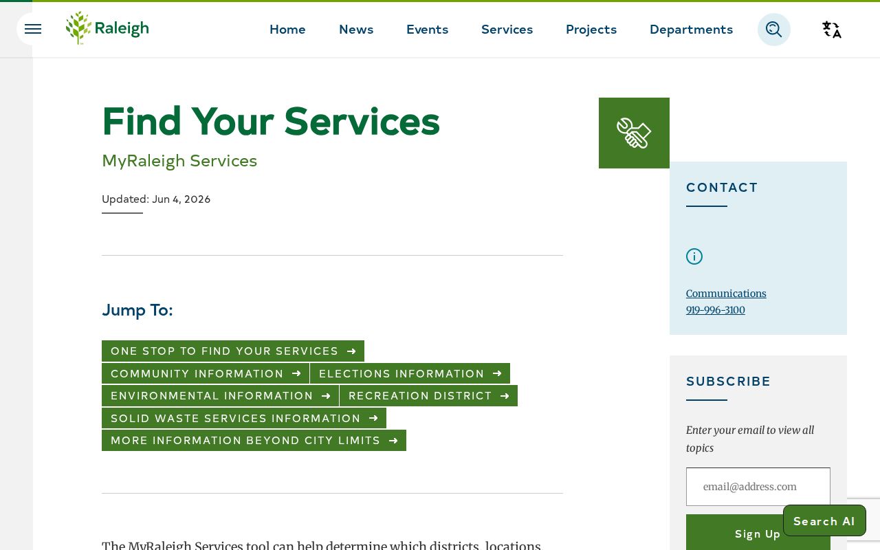 Wake County ZIP code directory MyRaleigh address lookup